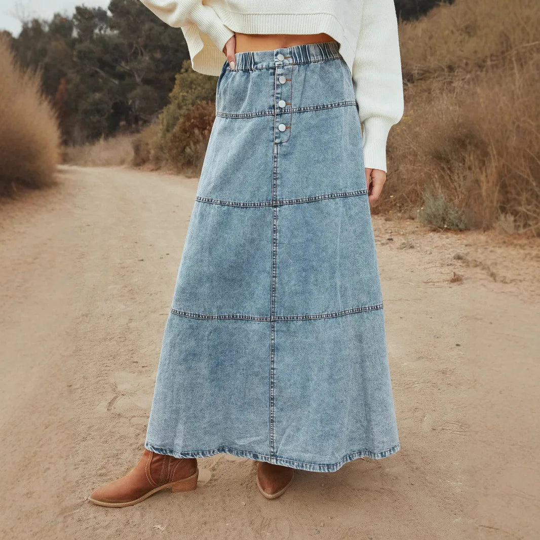 Linda | Falda vaquera maxi