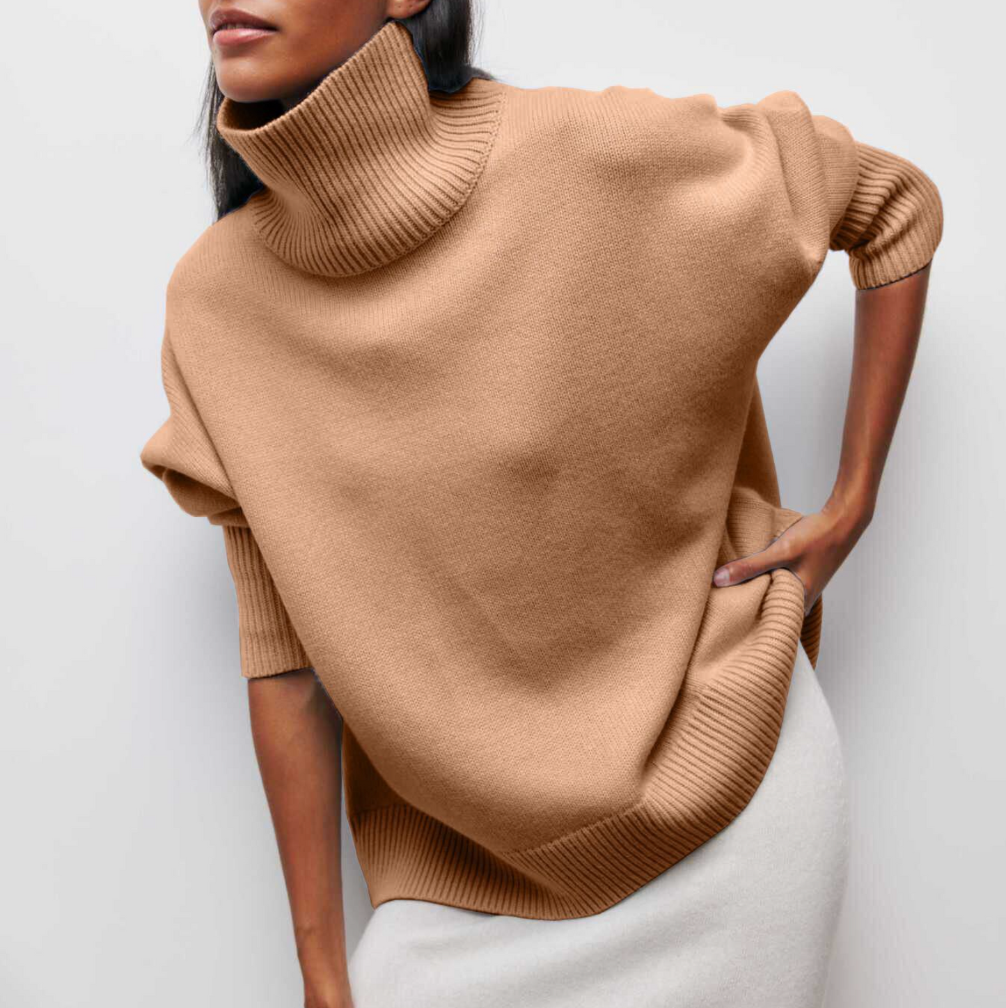 Amelia | Elegante jersey de cuello alto de punto