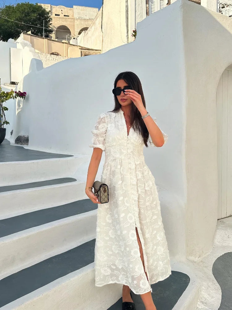 Dorothea | Vestido floral blanco V