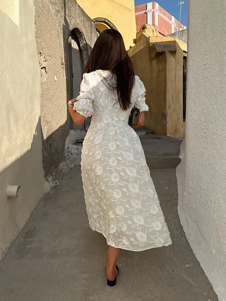 Dorothea | Vestido floral blanco V