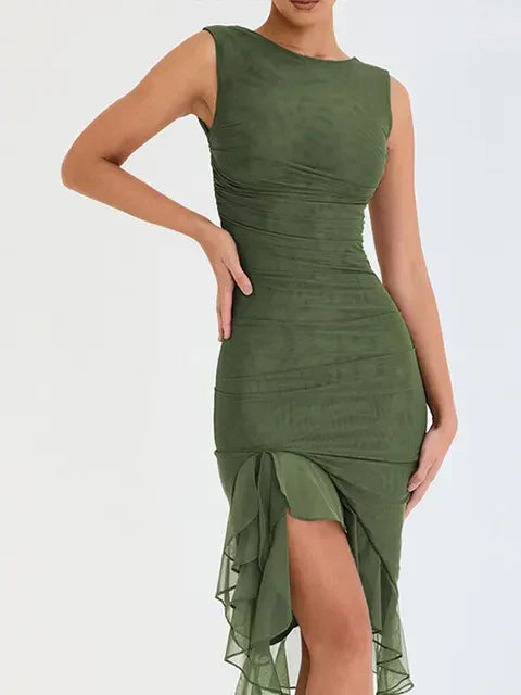 Rozz | Vestido midi con volantes