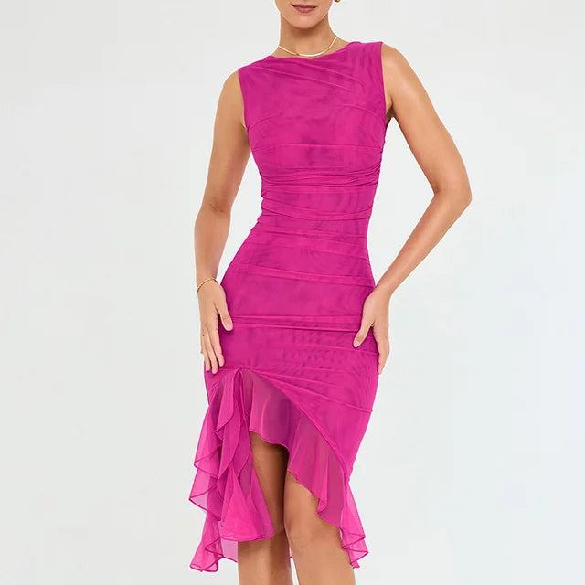 Rozz | Vestido midi con volantes