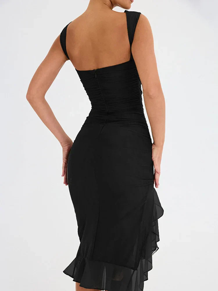 Rozz | Vestido midi con volantes