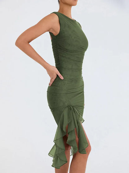 Rozz | Vestido midi con volantes