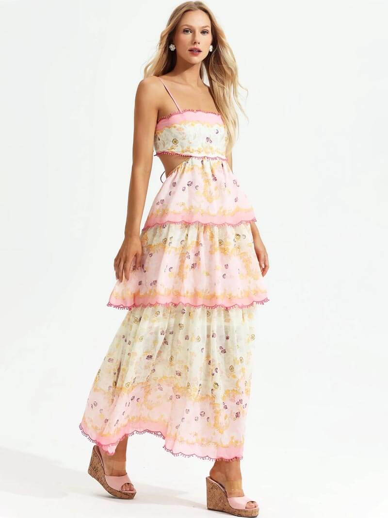 Selena | Vestido largo fleco