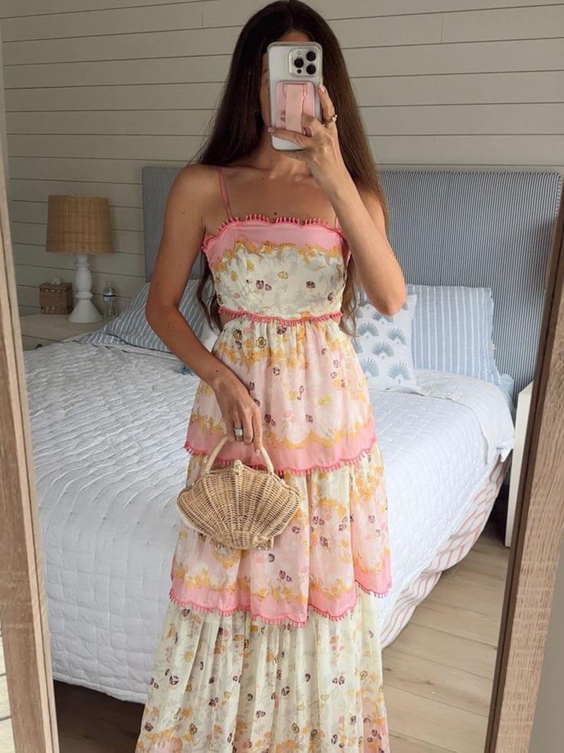 Selena | Vestido largo fleco