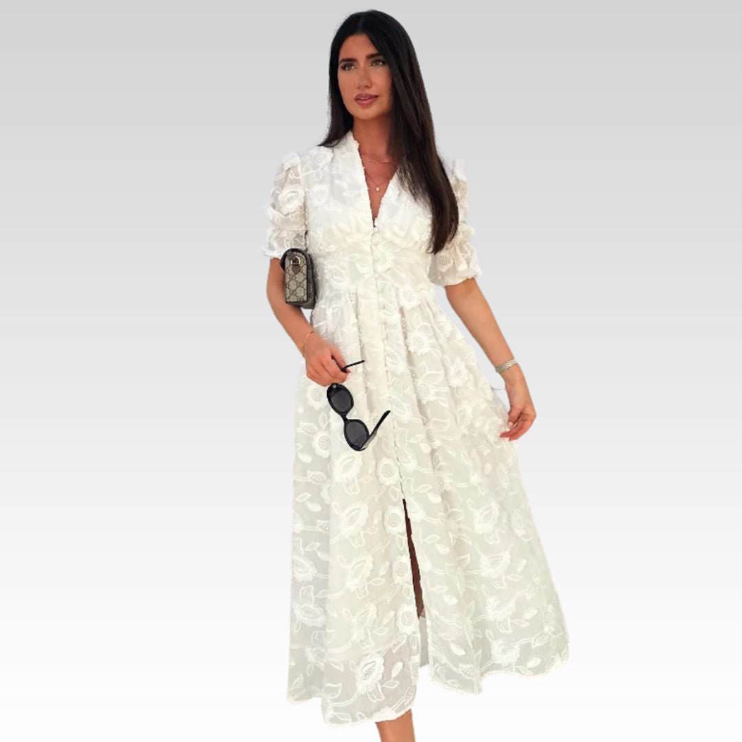 Dorothea | Vestido floral blanco V