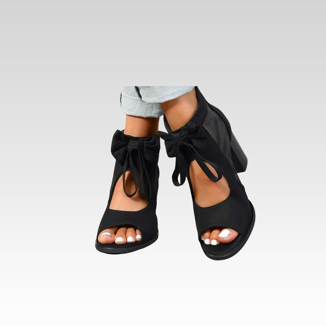 Valeria | Sandalias tacón con lazo
