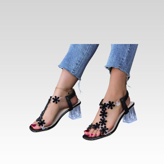 Fátima | Sandalias tacón transparente