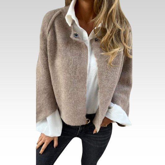 Bea | Chaqueta de lana para mujer con cuello redondo y mangas largas
