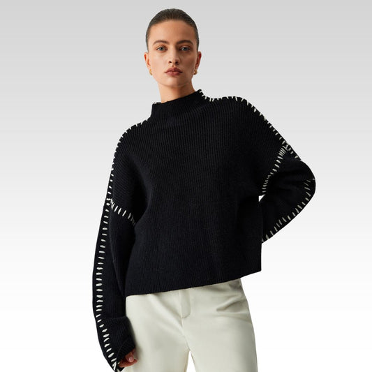 Alma | Jersey oversize de cuello alto con detalles de piqué
