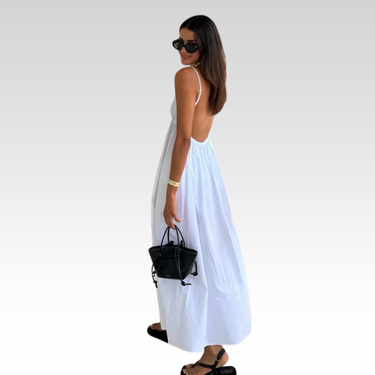 Klaudia | Vestido midi blanco para las fiestas