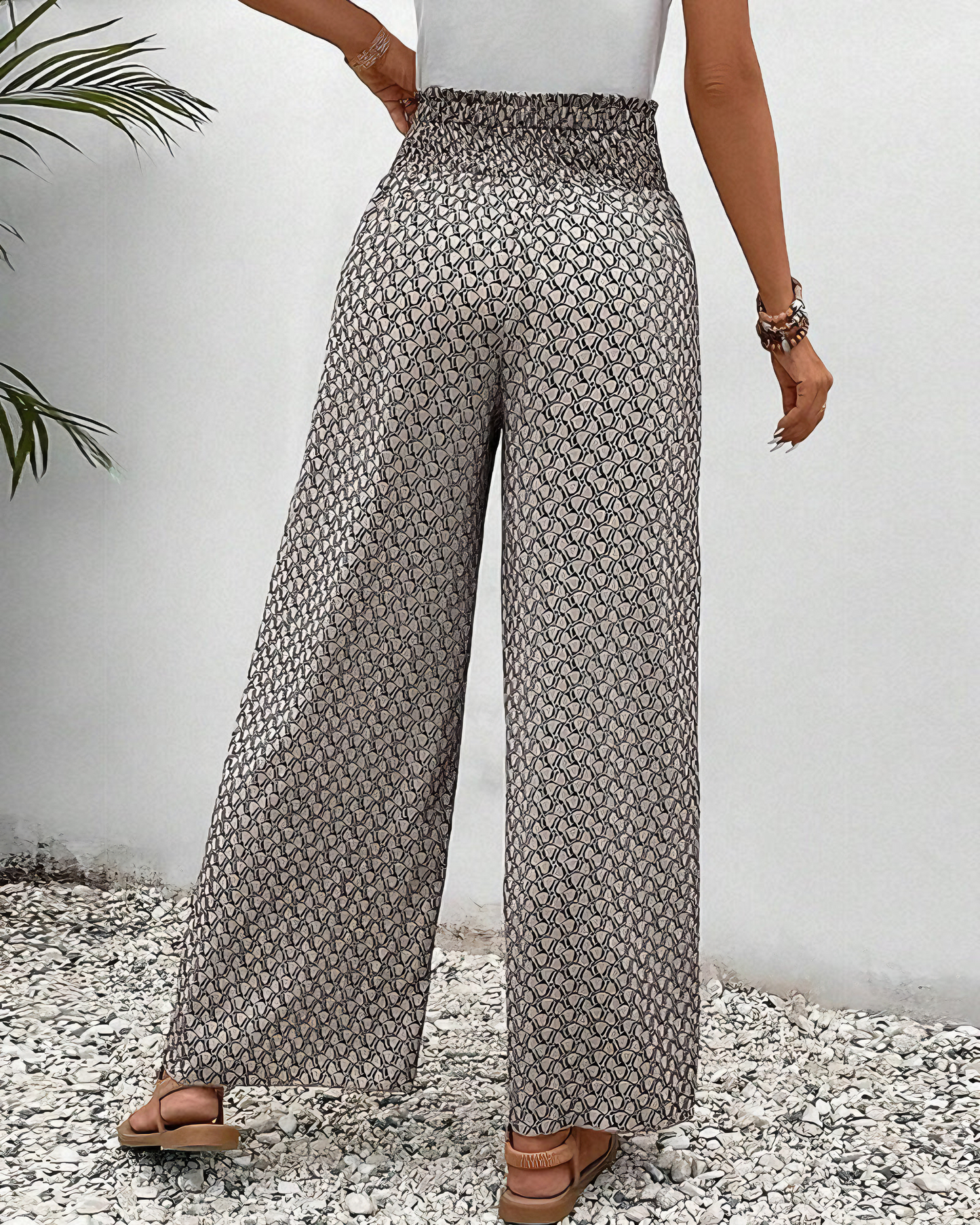 Stella | Pantalones Lisette con pierna ancha y estampado geométrico