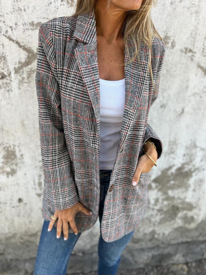 Maria | Blazer informal a cuadros con solapa