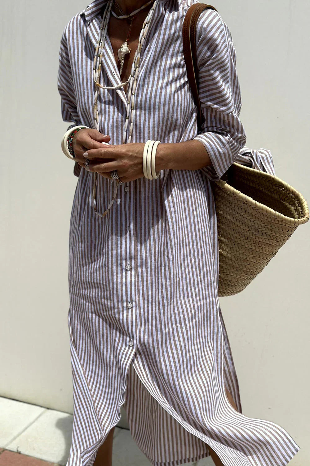 Clara | Vestido camisero a rayas
