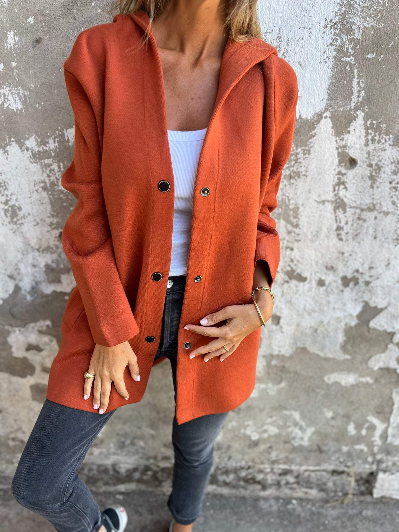 Elisa | Blazer informal de una sola botonadura con capucha