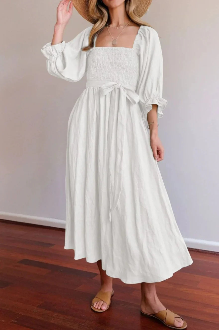 Ophelia | Vestido francés con mangas con volantes