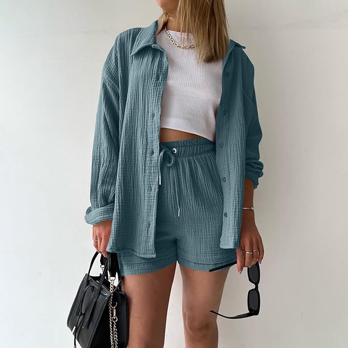 Leonie | Conjunto informal de ropa de estar por casa de algodón
