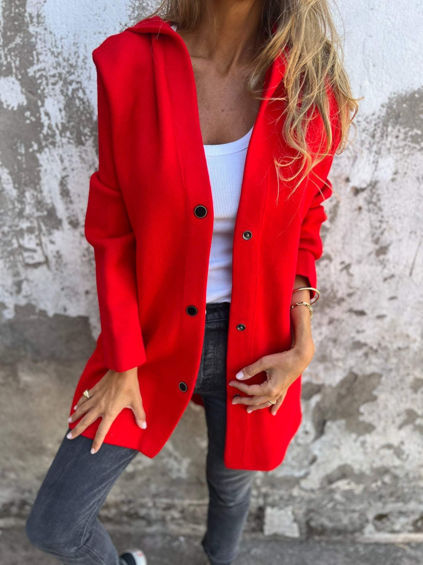 Elisa | Blazer informal de una sola botonadura con capucha