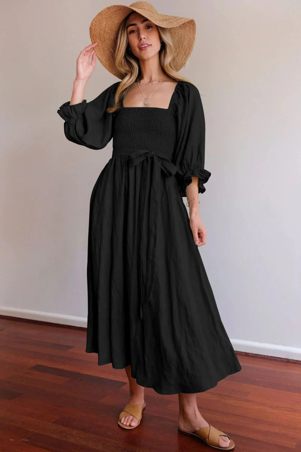 Ophelia | Vestido francés con mangas con volantes