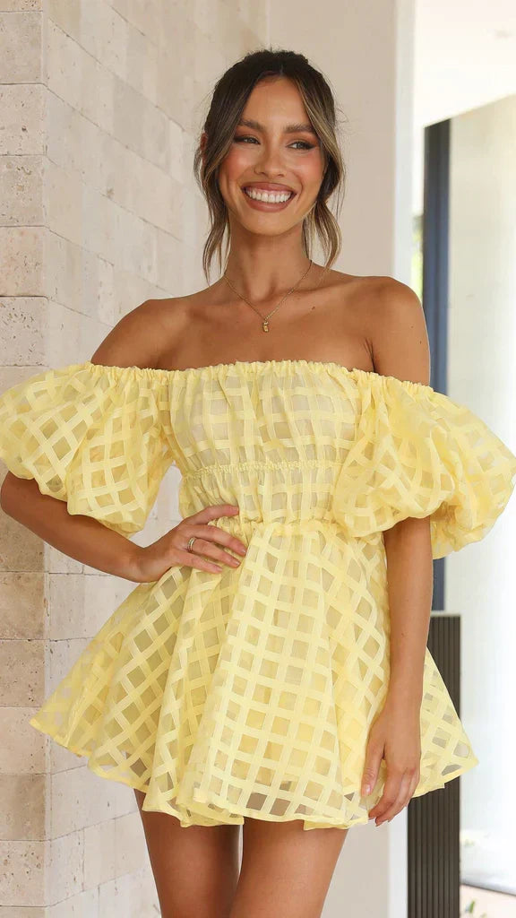 Ivy | Minivestido con mangas abullonadas