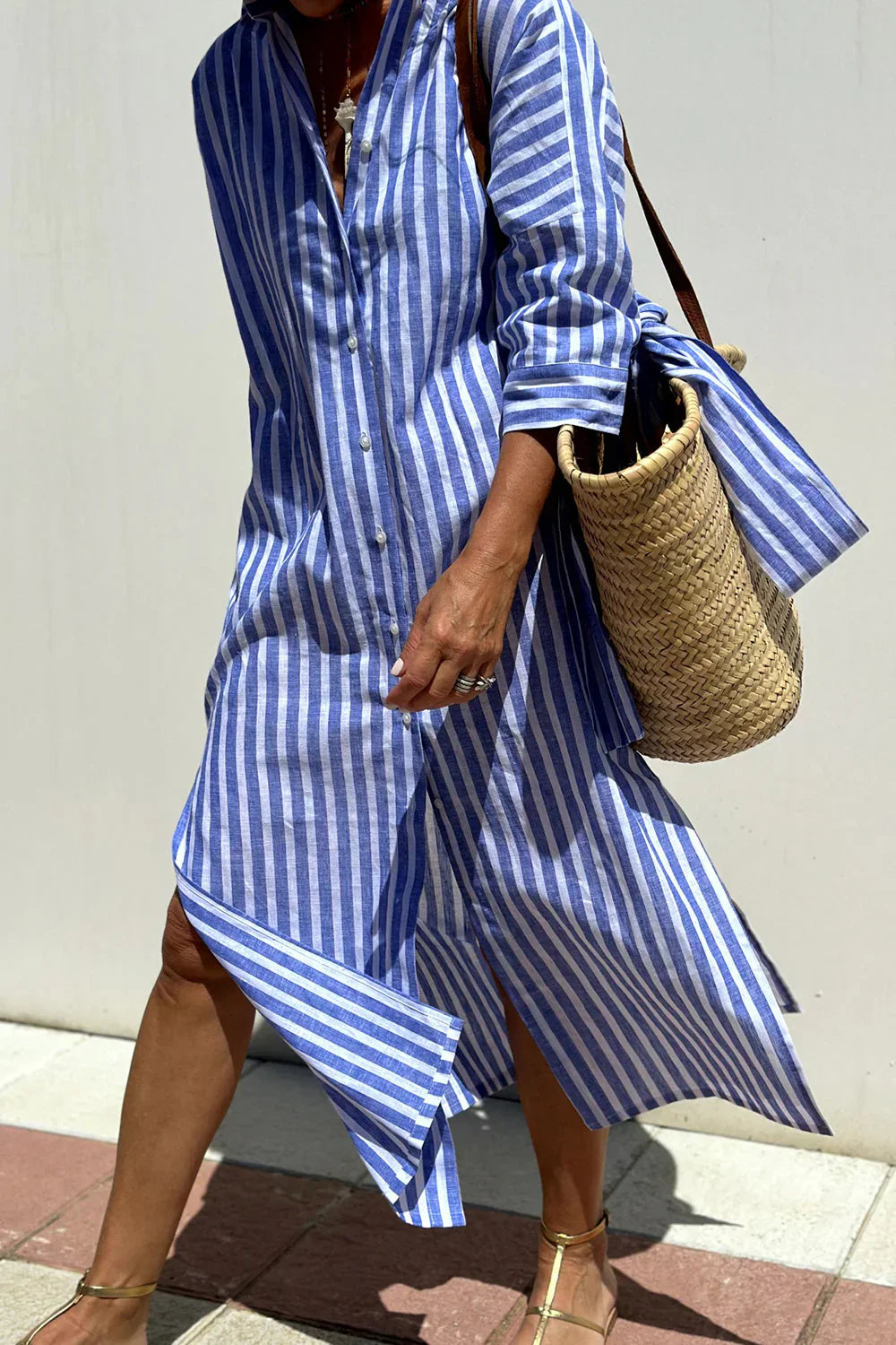 Clara | Vestido camisero a rayas