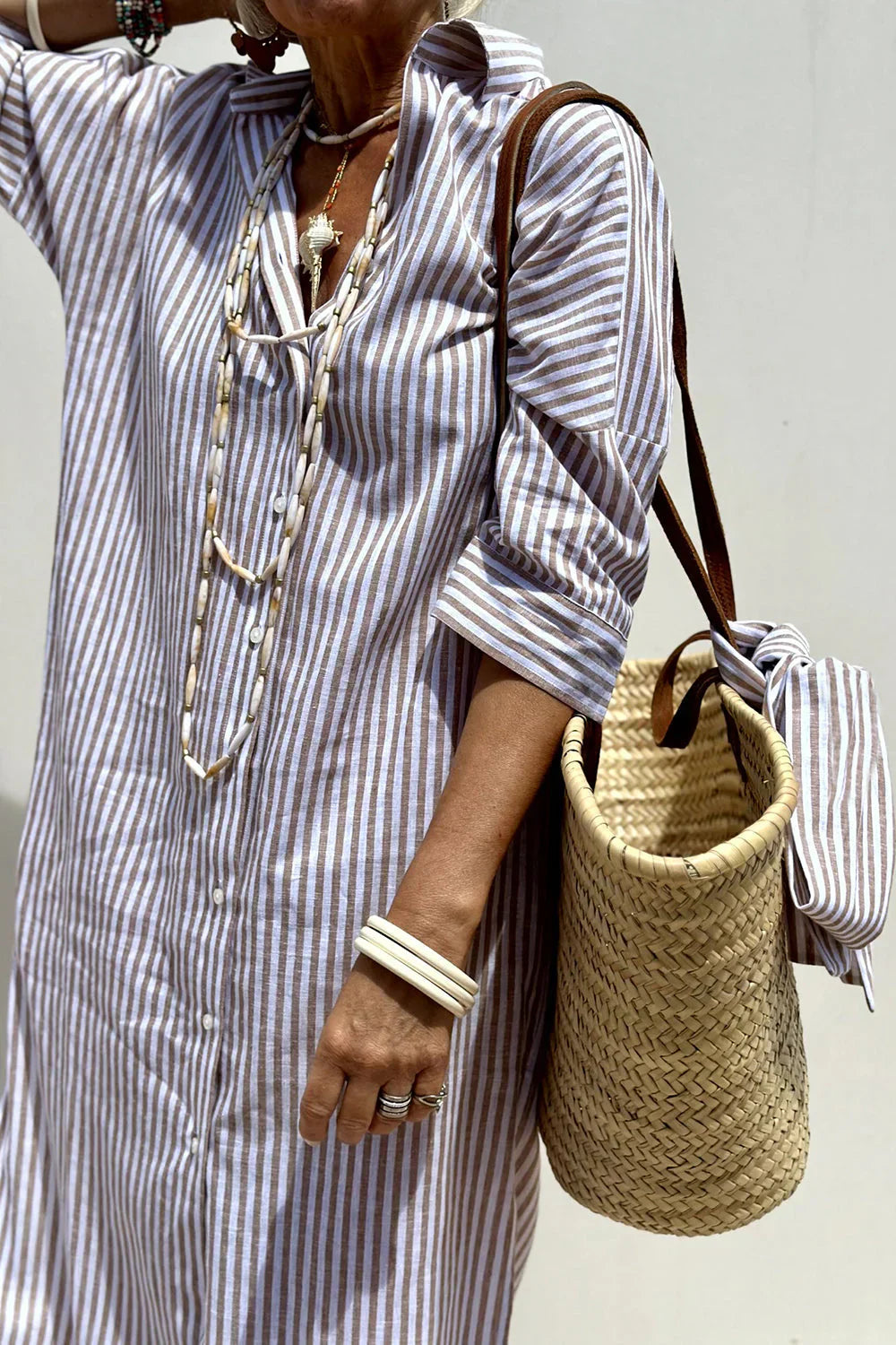 Clara | Vestido camisero a rayas