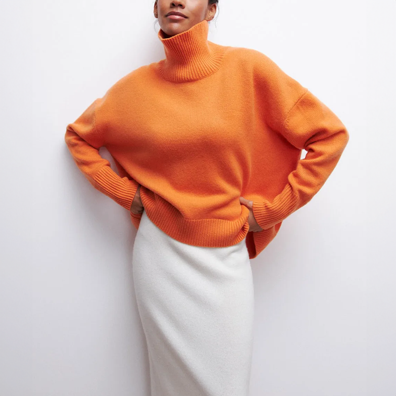 Amelia | Elegante jersey de cuello alto de punto