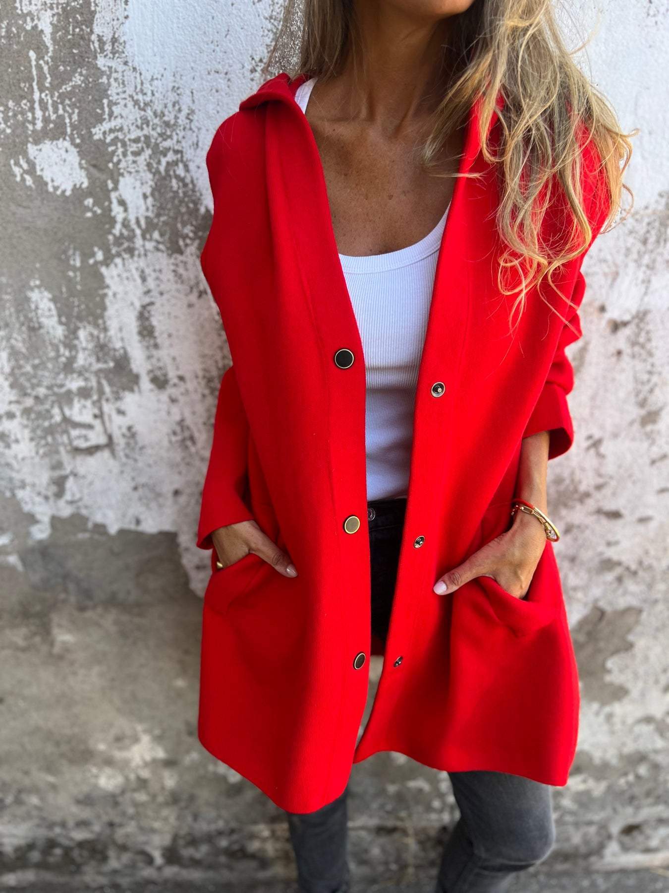Elisa | Blazer informal de una sola botonadura con capucha