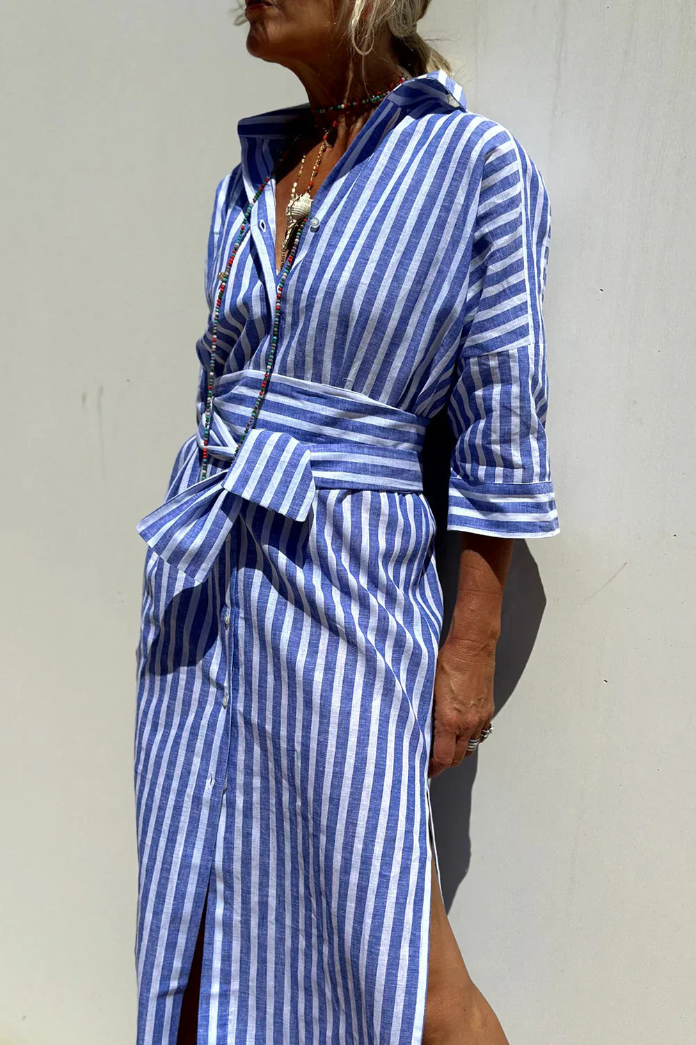 Clara | Vestido camisero a rayas