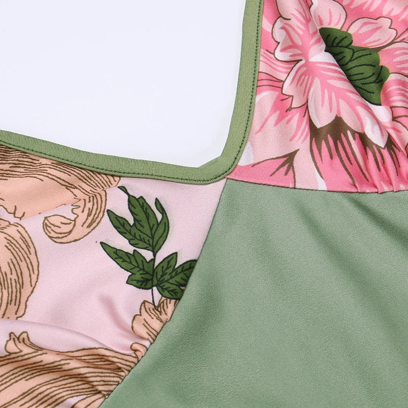 Lianna | Vestido largo con detalles florales en rosa