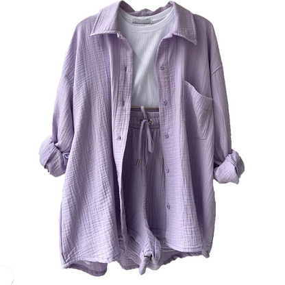 Leonie | Conjunto informal de ropa de estar por casa de algodón