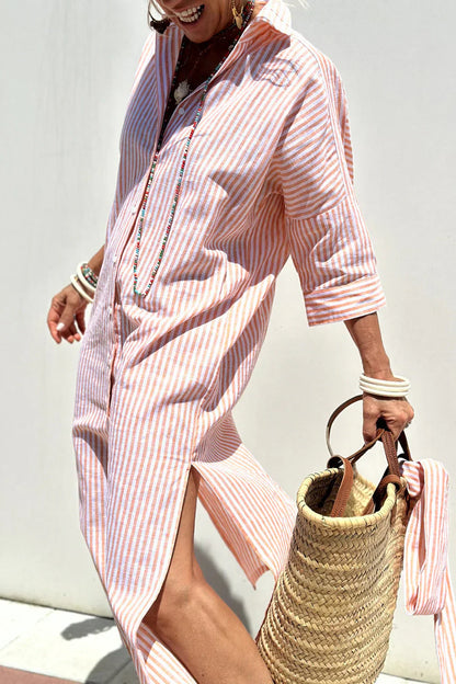 Clara | Vestido camisero a rayas