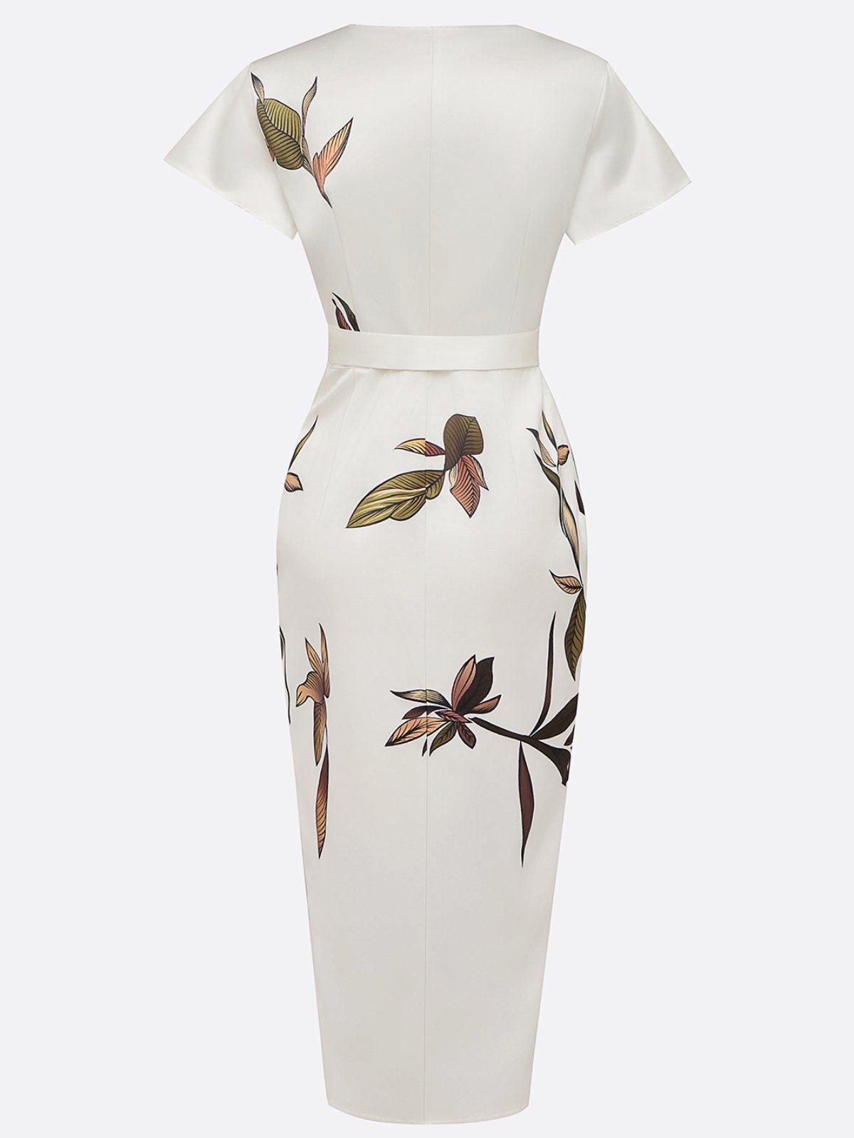Juana | Vestido elegante cruzado con estampado floral