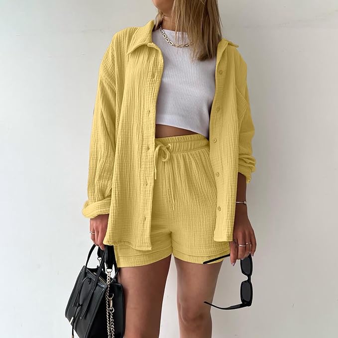 Leonie | Conjunto informal de ropa de estar por casa de algodón
