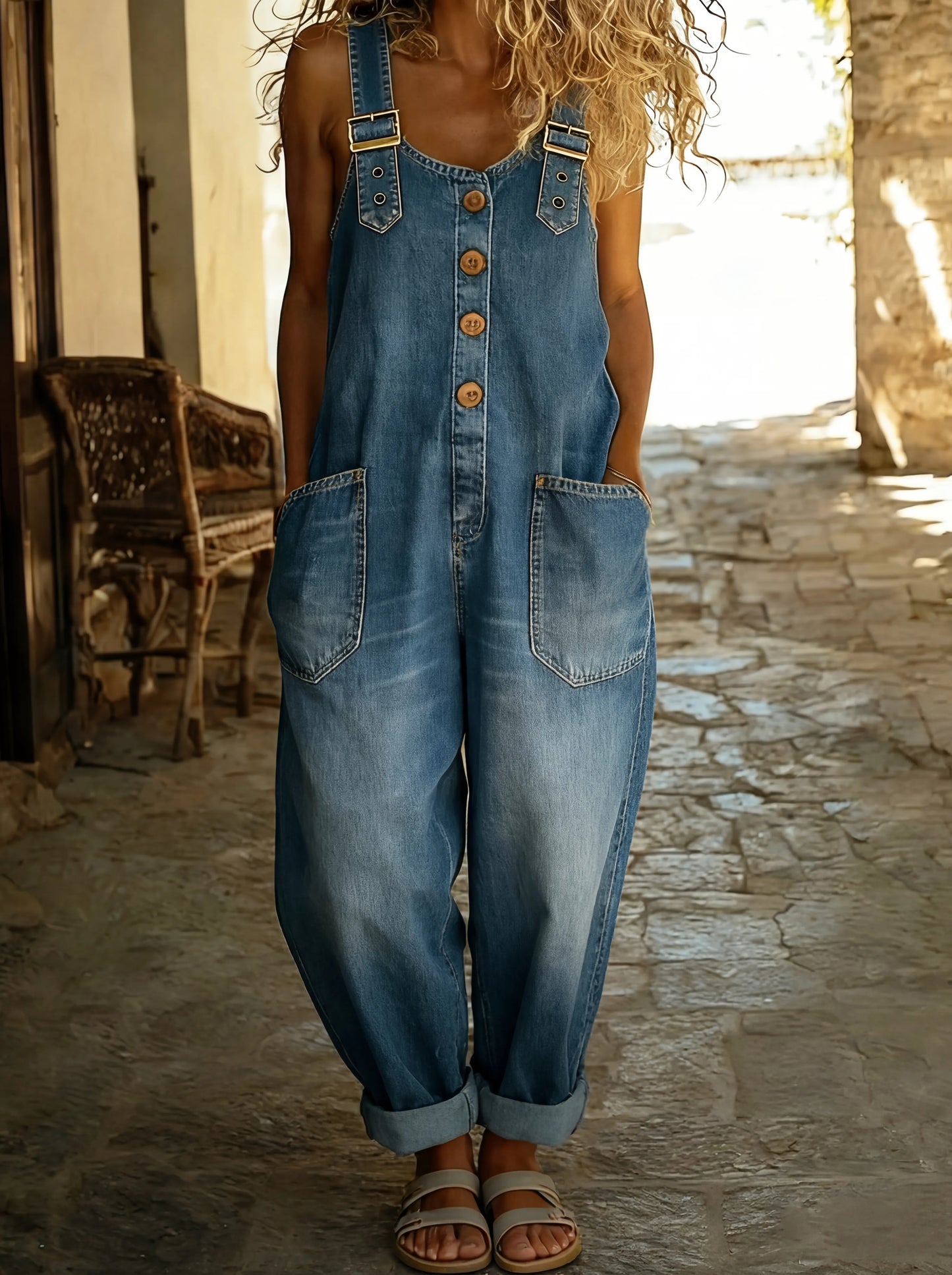 Sonia |  Mono vaquero casual con hebilla ajustable