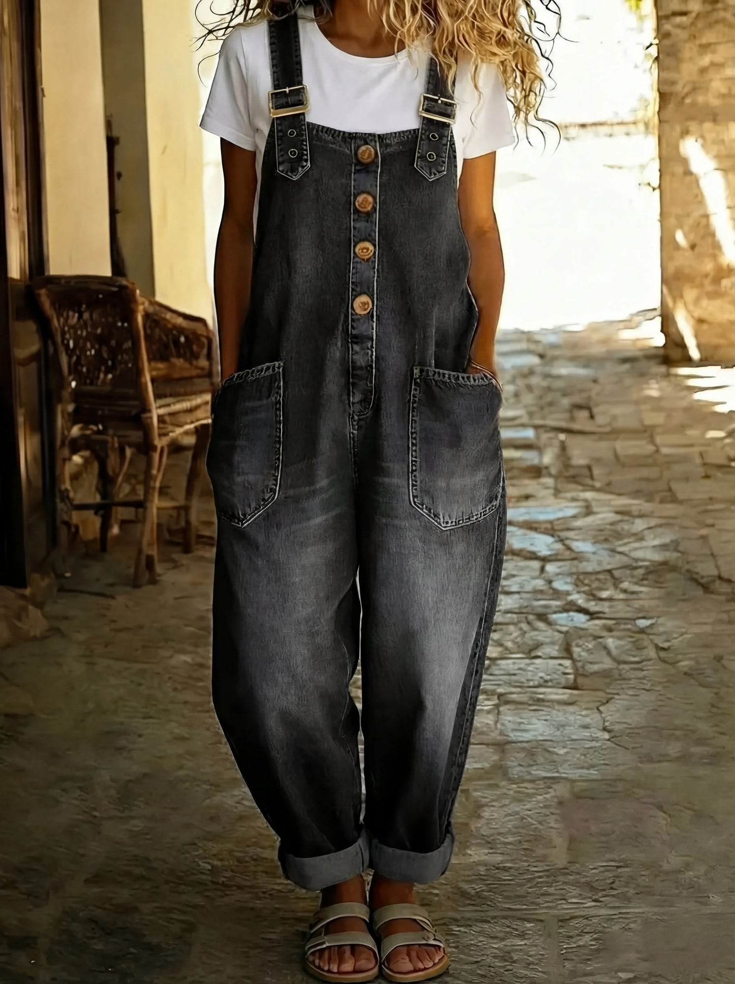 Sonia |  Mono vaquero casual con hebilla ajustable