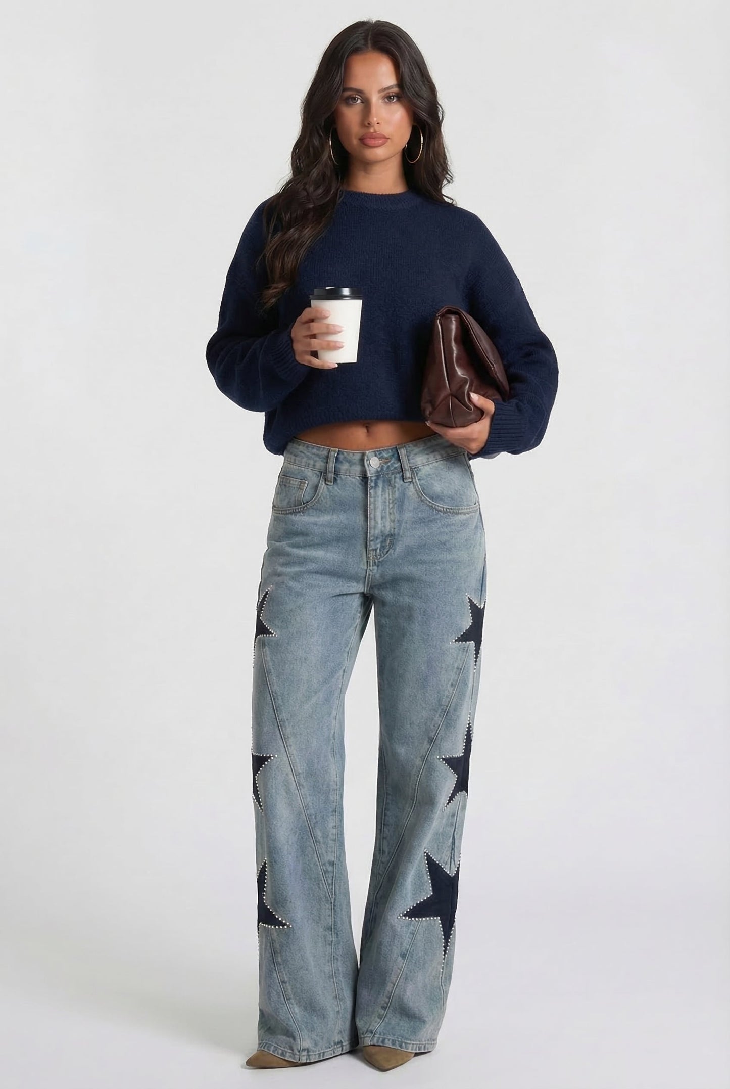 Chiara | Jeans Wide Leg con Estrellas