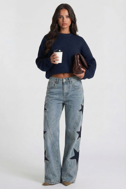 Chiara | Jeans Wide Leg con Estrellas