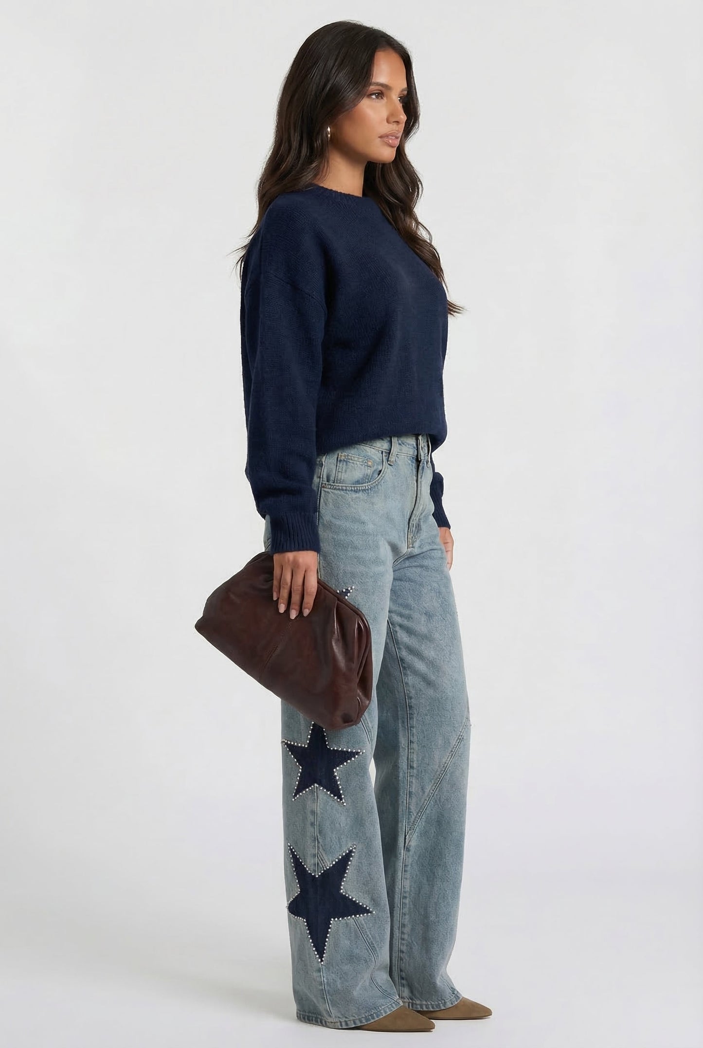 Chiara | Jeans Wide Leg con Estrellas
