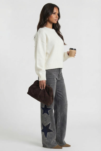 Chiara | Jeans Wide Leg con Estrellas