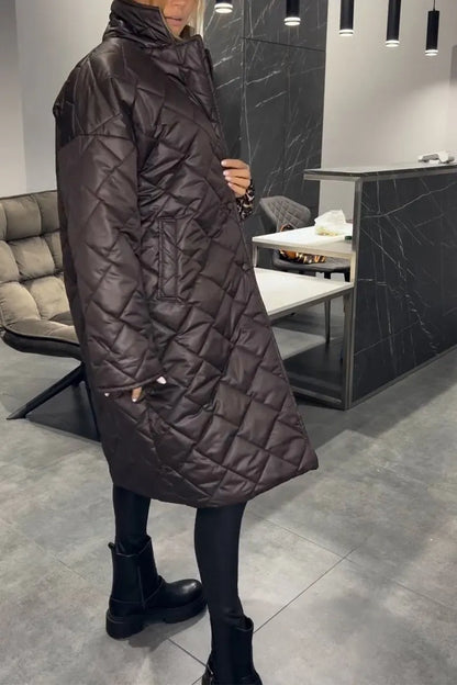 Kendall | Eleganter, figurschmeichelnder Wintermantel – Warm ohne aufzutragen, mit Leopard-Futter
