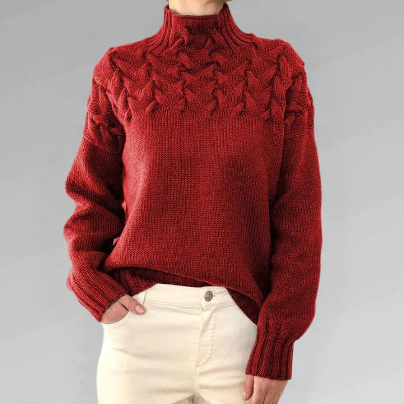 Erika | Jersey de cuello alto trenzas
