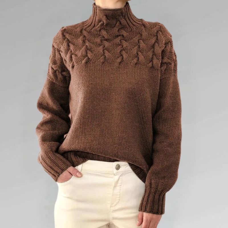 Erika | Jersey de cuello alto trenzas