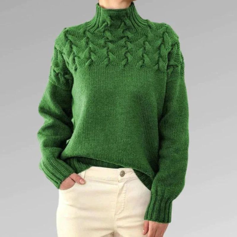 Erika | Jersey de cuello alto trenzas