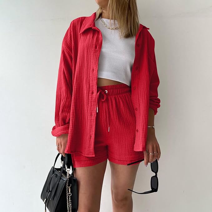 Leonie | Conjunto informal de ropa de estar por casa de algodón