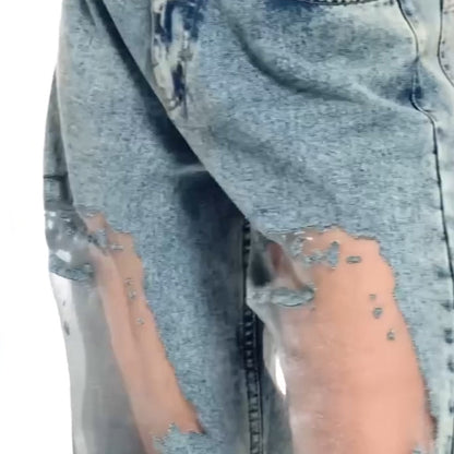 Stella | Jeans con estampado de parches de malla vintage
