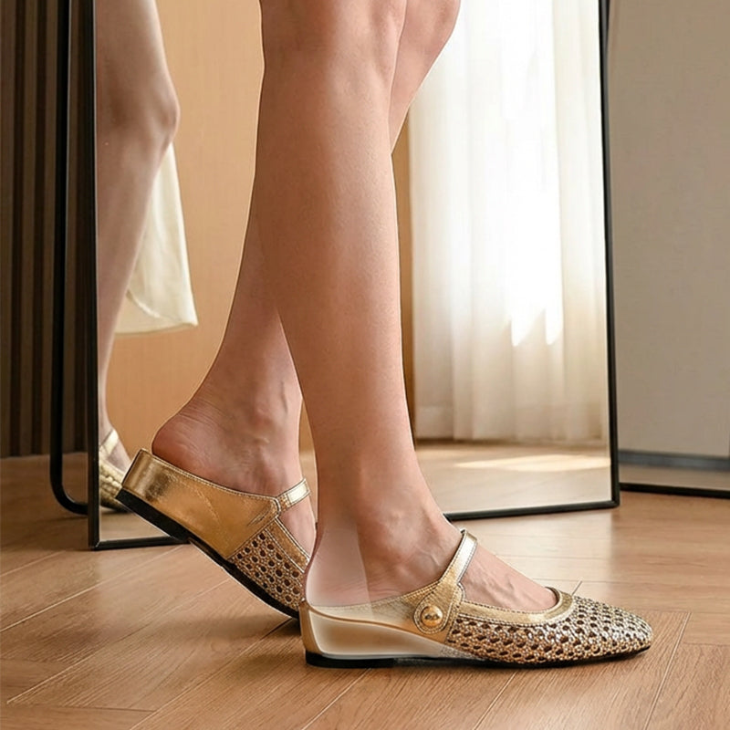 Leticia | Sandalias Mary Jane Brillo Elegante