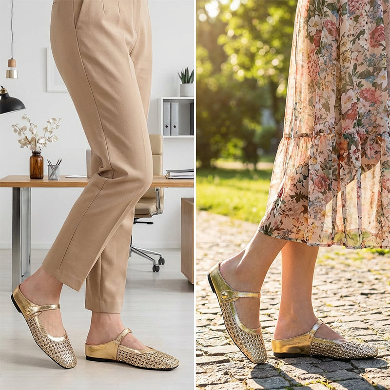 Leticia | Sandalias Mary Jane Brillo Elegante