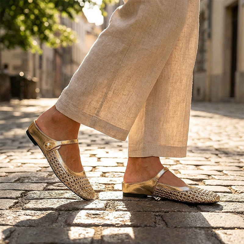 Leticia | Sandalias Mary Jane Brillo Elegante